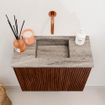 Mondiaz JOYA-DLUX Meuble de toilette 50cm - couleur Ruby - Vasque FAYE position Milieu Sans trou de robinet couleur Oza SW1425490