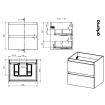 Adema Chaci Badkamermeubelset - 60x46x57cm - 1 ovale keramische wasbak wit - 1 kraangat - 2 lades - noten (hout) SW721294
