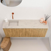 Mondiaz JOYA-DLUX 100cm toiletmeubel - kleur Oak - Wastafel FAYE positie Links Zonder kraangat kleur Opalo. SW1422171
