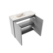 MONDIAZ TURE-DLUX Meuble toilette - 60cm - Plata - EDEN - vasque Frappe - position gauche - 1 trou de robinet SW1102922