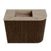 Mondiaz JOYA-DLUX Meuble de salle de bains 51,6cm - arrondi droit couleur Noyer - Vasque FAYE position Gauche 1 trou de robinet couleur Arena. SW1424354