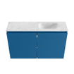 MONDIAZ TURE-DLUX Meuble toilette - 80cm - Jeans - EDEN - vasque Opalo - position droite - 1 trou de robinet SW1104358