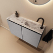 MONDIAZ TURE-DLUX Meuble toilette - 80cm - Plata - EDEN - vasque Glace - position droite - 1 trou de robinet SW1103453