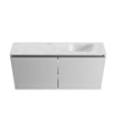 MONDIAZ TURE-DLUX Meuble toilette - 100cm - Plata - EDEN - vasque Opalo - position droite - 1 trou de robinet SW1104465