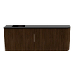 Mondiaz JOYA 111.6cm meuble de salle de bains - arrondi droit couleur Walnut - Vasque FAYE position Gauche Sans trou de robinet couleur Urban. SW1421369