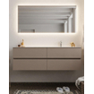 Mondiaz VICA ensemble de meuble de salle de bain - 150cm - meuble sous-vasque fumée - 4 tiroirs - lavabo nuage droite - 1 trou de robinet - version XL 60cm haut SW1089814