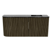 Mondiaz JOYA-DLUX Meuble de salle de bains 91,6cm - arrondi gauche couleur Shadow - Vasque FAYE position Droite 1 trou de robinet couleur Lava SW1422867