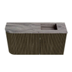 Mondiaz JOYA-DLUX Meuble de toilette 81.6cm - arrondi gauche couleur Shadow - Vasque FAYE position Droite Sans trou de robinet couleur Sombra. SW1425230