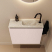 MONDIAZ TURE-DLUX Meuble toilette - 60cm - Rosee - EDEN - vasque Ostra - position droite - 1 trou de robinet SW1105014