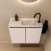 MONDIAZ TURE-DLUX meuble WC 60 cm Rosee. EDEN lavabo Ostra position droite. Avec 1 trou de robinet. SW1105014