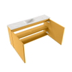 MONDIAZ TURE-DLUX Meuble toilette - 100cm - Ocher - EDEN - vasque Ostra - position centrale - 1 trou de robinet SW1104952