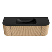 MONDIAZ KURVE 140cm Meuble salle de bain avec module 25 G et D - couleur Oak - 1 tiroir - 2 portes - vasque BIG SMALL centre - sans trous de robinet - Urban SW1138387