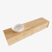 ENSEMBLE DE MEUBLE MONDIAZ LUSH - 180cm - 2 tiroirs - lavabo BARCO - vasque à gauche - 1 trou de robinet - chêne blanchi SW409613