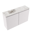 MONDIAZ TURE-DLUX Meuble toilette - 80cm - Cale - EDEN - vasque Glace - position gauche - sans trou de robinet SW1103226