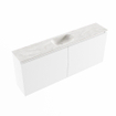 MONDIAZ TURE-DLUX Meuble toilette - 120cm - Talc - EDEN - vasque Ostra - position centrale - sans trou de robinet SW1104679