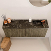 Mondiaz JOYA-DLUX 100cm meuble de salle de bains - couleur Dusk - Vasque FAYE position Droite 1 trou de robinet couleur Lava. SW1423231