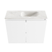 MONDIAZ TURE-DLUX Meuble toilette - 60cm - Talc - EDEN - vasque Ostra - position droite - 1 trou de robinet SW1104651
