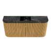 Mondiaz JOYA-DLUX 93.2cm toiletmeubel - ronding links en rechts kleur Oak - Wastafel FAYE positie Midden 1 kraangat kleur Lava. SW1422097