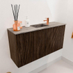 Mondiaz JOYA-DLUX Meuble de salle de bains 80cm - couleur Walnut - Vasque FAYE position Milieu 1 trou de robinet couleur Oza. SW1424562