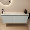 MONDIAZ TURE-DLUX Meuble toilette - 120cm - Greey - EDEN - vasque Ostra - position gauche - 1 trou de robinet SW1104880