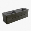 Mondiaz CIRO-DLUX Meuble de salle de bains - 160x45x50cm - Lavabo en solid surface Lava - 2 vasques Double - 2 trous de robinet - 4 tiroirs - Shadow SW1532493
