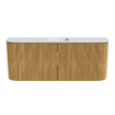 Mondiaz JOYA 103.2cm toiletmeubel - ronding links en rechts kleur Oak - Wastafel FAYE positie Midden Zonder kraangat kleur Talc. SW1421142