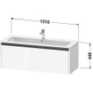 Duravit Ketho 2 meuble bas pour lavabo avec 1 tiroir pour lavabo simple 121x48x44cm avec poignée anthracite taupe supermat SW773118