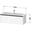 Duravit ketho 2 meuble de lavabo avec 1 tiroir pour lavabo simple 121x48x44cm avec poignée anthracite béton gris mat SW772643