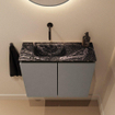 MONDIAZ TURE-DLUX Meuble de toilettes 60cm Smoke. Lavabo EDEN Lava position gauche. Sans trou de robinet. SW1104058
