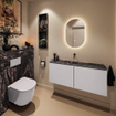 MONDIAZ TURE-DLUX meuble WC 120 cm Cale. EDEN lavabo Lava position centrale. Sans trou de robinet. SW1103753