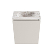 MONDIAZ TURE-DLUX Meuble toilette - 40cm - Linen - EDEN - vasque Glace - position centrale - sans trou de robinet SW1103317