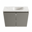 MONDIAZ TURE-DLUX Meuble toilette - 60cm - Smoke - EDEN - vasque Ostra - position droite - 1 trou de robinet SW1105093