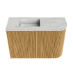 Mondiaz JOYA-DLUX 61.6cm toiletmeubel - ronding rechts kleur Oak - Wastafel FAYE positie Links 1 kraangat kleur Opalo. SW1422174