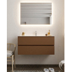 Mondiaz VICA ensemble de meuble de salle de bain - 100cm - meuble sous-vasque reposant - 2 tiroirs - lavabo cloud milieu - 1 trou de robinet - version XL 60cm haut SW1089743