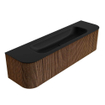 MONDIAZ KURVE 170cm Meuble salle de bain avec module 25 G et D - couleur Walnut - 1 tiroir - 2 portes - vasque BIG LARGE centre - sans trous de robinet - Urban SW1138475