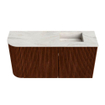 Mondiaz JOYA-DLUX 81.6cm toiletmeubel - ronding links kleur Ruby - Wastafel FAYE positie Rechts 1 kraangat kleur Ostra. SW1423794
