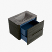 Mondiaz CIRO-DLUX Ensemble de meubles de salle de bains - 70x45x50cm - Lavabo solid surface Oza - 1 vasque au centre - 1 trou de robinet - 2 tiroirs - Shadow SW1532624