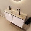 MONDIAZ TURE-DLUX Meuble toilette - 80cm - Rosee - EDEN - vasque Frappe - position centrale - 1 trou de robinet SW1102955