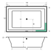 Xenz Society ligbad - 190x120cm - met overloop - zonder afvoer - Acryl Wit SW103463