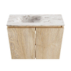 MONDIAZ TURE-DLUX Meuble toilette - 60cm - Washed Oak - EDEN - vasque Glace - position gauche - sans trou de robinet SW1103623