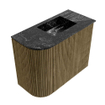 Mondiaz JOYA-DLUX Meuble de salle de bains - 51,6cm - arrondi gauche couleur Dusk - Vasque FAYE position droite 1 trou de robinet couleur Lava. SW1423254