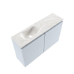 MONDIAZ TURE-DLUX Meuble toilette - 80cm - Clay - EDEN - vasque Ostra - position gauche - sans trou de robinet SW1104788