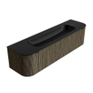 Mondiaz KURVE Ensemble meuble de salle de bains - 170x46x40cm - 1 tiroir - 2 portes - vasque solid surface - centre - 1 trou de robinet - Shadow SW1414270