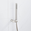 FortiFura Calvi Robinet de baignoire thermostatique avec douchette stick, support et flexible lisse Inox brossé PVD SW811957