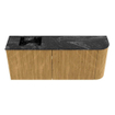 Mondiaz JOYA-DLUX 101.6cm meuble de salle de bains - arrondi droit couleur Oak - Vasque FAYE position Gauche Sans trou de robinet couleur Lava. SW1422114