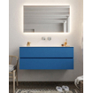 Mondiaz VICA ensemble de meuble de salle de bain - 120cm - meuble sous-vasque jeans - 2 tiroirs - lavabo moon milieu - sans trou de robinet - miroir LED - version XL 60cm haut SW1098214