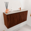 Mondiaz JOYA-DLUX Meuble de salle de bains 80cm - couleur Ruby - Vasque FAYE position Milieu 1 trou de robinet couleur Opalo. SW1423693