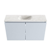 MONDIAZ TURE-DLUX Meuble toilette - 80cm - Clay - EDEN - vasque Ostra - position centrale - 1 trou de robinet SW1104766