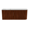 Mondiaz JOYA-DLUX Meuble de salle de bains 101,6cm - arrondi droit couleur Ruby - Vasque FAYE position Gauche 1 trou de robinet couleur Opalo SW1423757