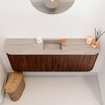 Mondiaz JOYA-DLUX 113.2cm toiletmeubel - ronding links en rechts kleur Ruby - Wastafel FAYE positie Midden 1 kraangat kleur Saba. SW1425635